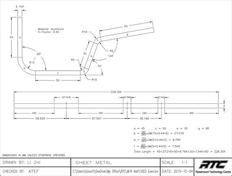 sheet metal dimensioning standards